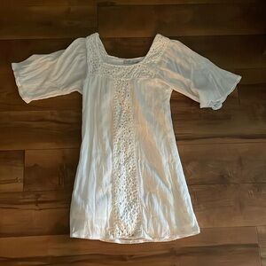 White dress with crochet detail, very good condition